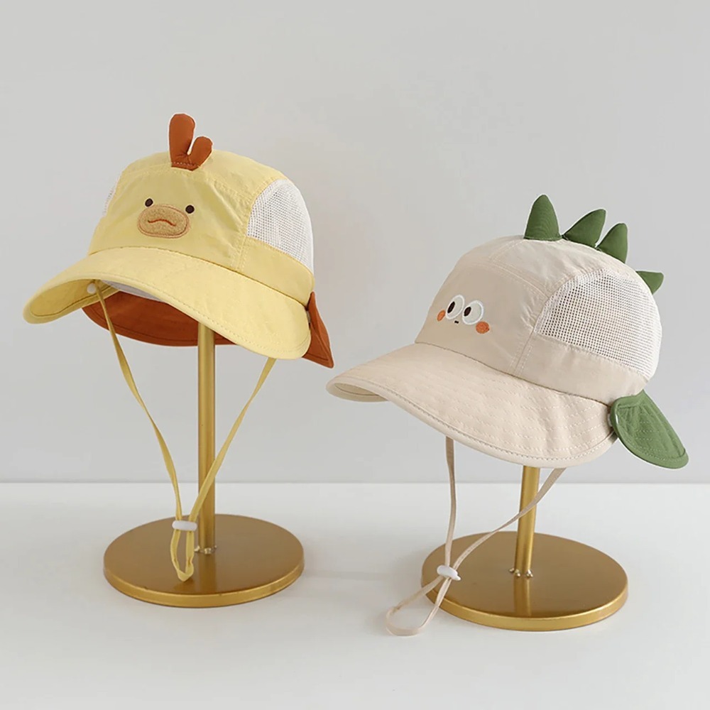 Bucket Hat Cotton - Cute Cartoon Baby Beach Hat with