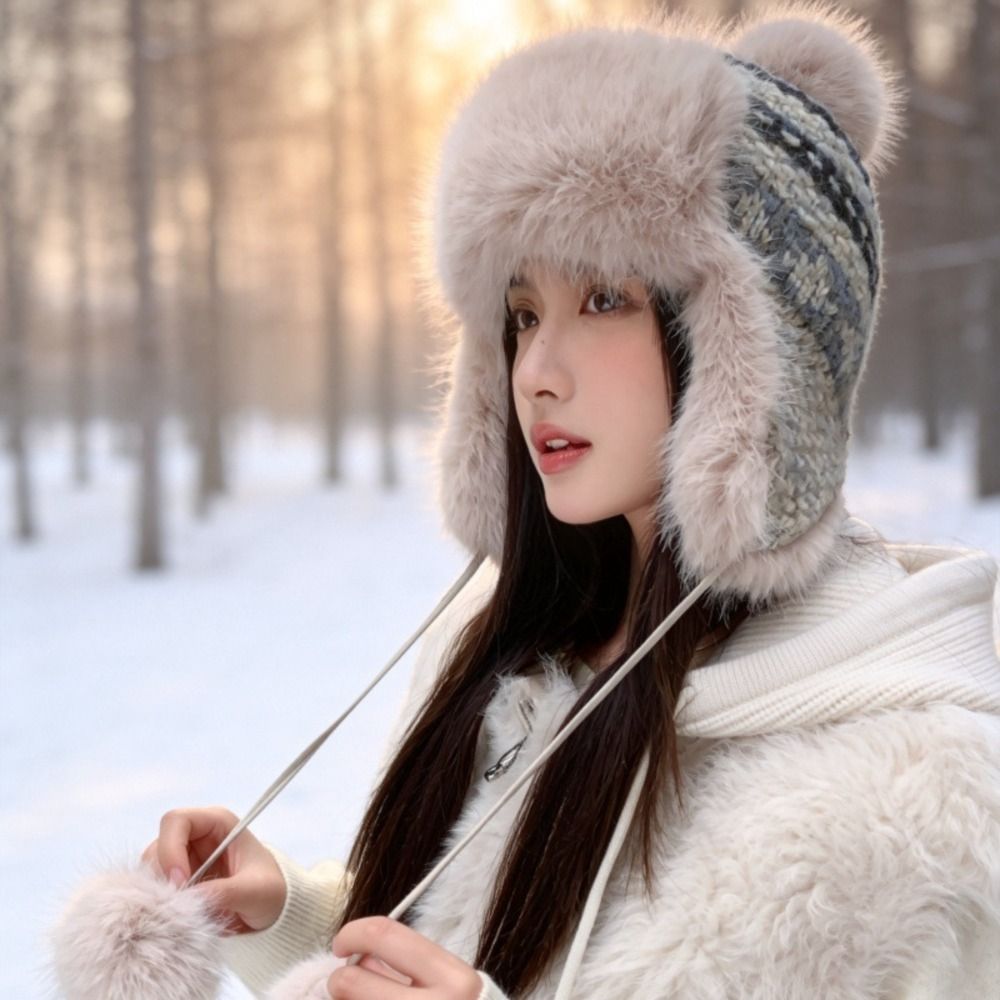 Stylish Polyester Knitted Trap - Winter Trapper Hat recension och pris