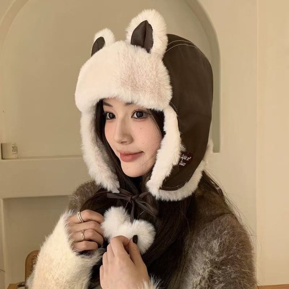 Cozy Faux Leather Bear Ear Tra - Winter Trapper Hat recension och pris